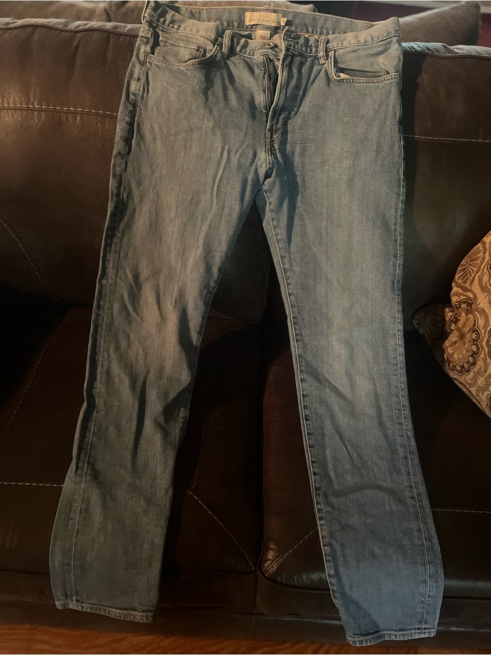 Men's Slim Straight Jeans in Light Blue Denim
